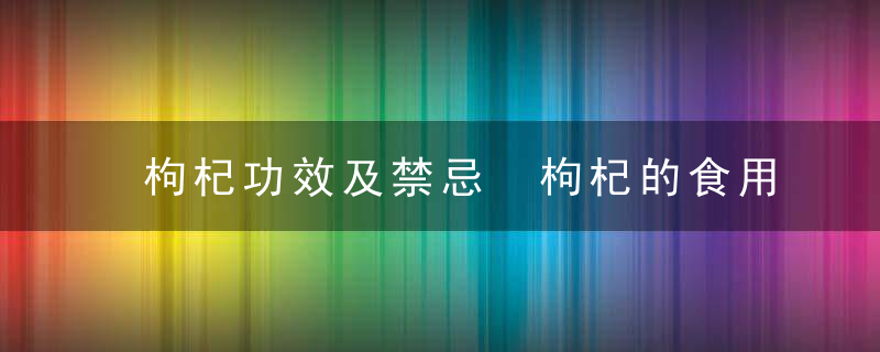 枸杞功效及禁忌 枸杞的食用方法